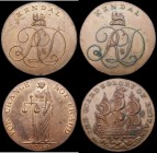 Halfpennies 18th Century (2) Westmoreland (now Cumbria) 1794 Kendal, Obverse: a cypher R&D crest a lion, Reverse: a figure of Justice standing, Edge: ...
