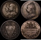 Medals (2) Queen Victoria Diamond Jubilee 1897 37mm diameter in silver, Heaton Mint, Obverse: Bust left crowned and Veiled, VICTORIA REGINA ET IMPERAT...