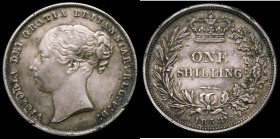 Mint Error - Mis-Strike Shilling 1858 the edge split around 60% of the coin GVF