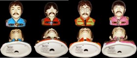 Pop Legends Busts - The Beatles (4) Ceramic Sculptures by Peggy Davies, modelled by Ray Noble, a limited edition of 500. Hand made and painted in Staf...