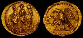 Ancient Greece - Koson, Dynasts of Thrace Gold Stater (mid 1st Century BC) KOΣΩN, Roman Consul accompanied by two lictors, BR monogram to the left, Re...
