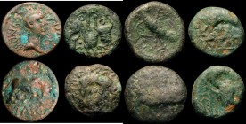 Celtic Units (4) Cunobelin (2) Horse/Griffin S.328, Helmeted Bust right, Reverse: Bull butting, TASC below S.340, the others worn and unattributed, Po...