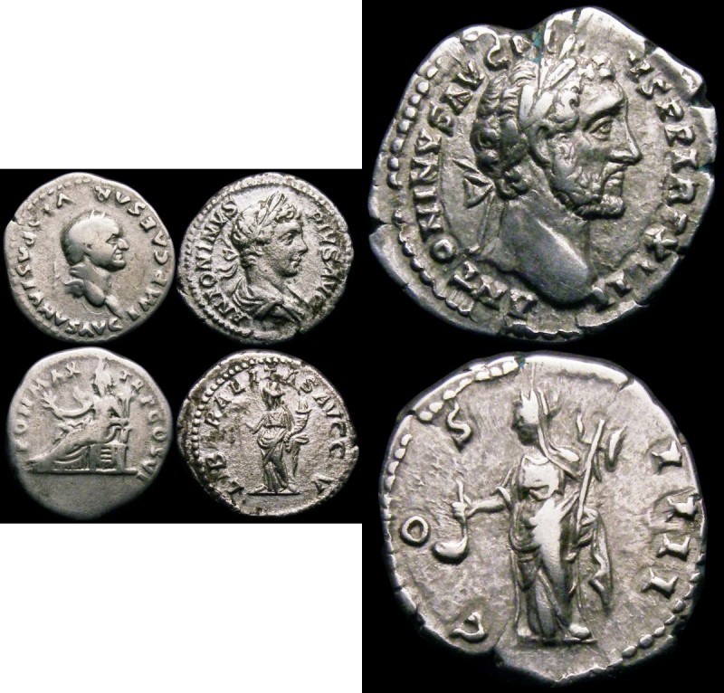 Roman Denarius (3) Elagabus 219AD. Rev. Liberalitas standing left with abacus an...