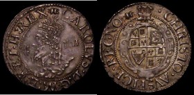 Groat Charles I Aberystwyth Mint Small Bust well within the inner circle S.2893 mintmark Book, Near EF and rare in this grade, comes with old ticket f...