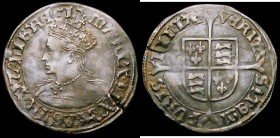 Groat Mary (1553-1554) S.2492 mintmark Pomegranate VF or better with a flan crack at 4 o'clock, comes with ticket