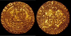 Half Noble Edward III Treaty Period, omits FRANC Annulet before EDWARD, S.1507, North 1239, Schneider 88, Ornaments -11-11, Ropes 3/2, 3.85 grammes, E...
