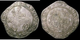 Halfcrown Charles I Group III, type 3a1, Third horseman, No caparisons on horse, scarf flies from King's waist S.2773 mintmark Tun NVF/VF with pleasin...