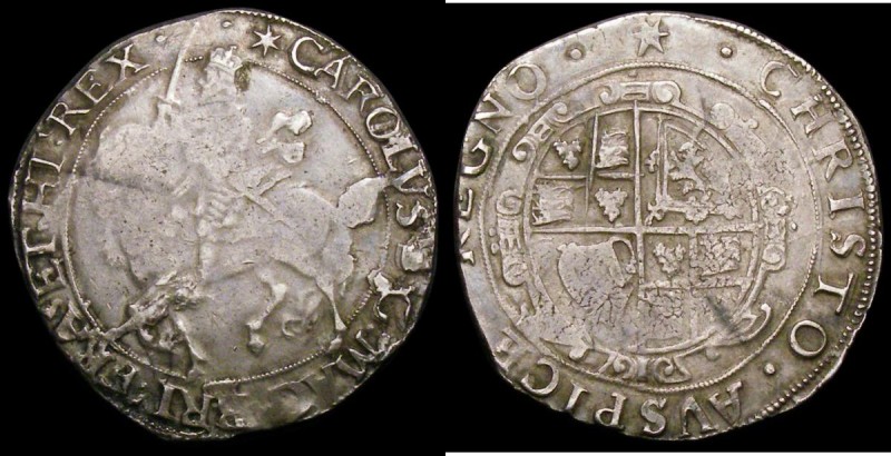 Halfcrown Charles I Group IV, Fourth horseman, type 4, foreshortened horse, S.27...