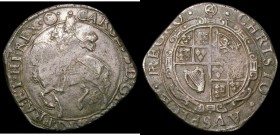Halfcrown Charles I Group IV, Fourth horseman, type 4, foreshortened horse, S.2779 mintmark Triangle in circle, some weakness in the centre otherwise ...