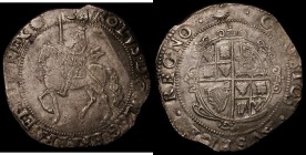Halfcrown Charles I Tower Mint Group V (Parliament) mintmark Sun S.2780 unevenly struck as usual, bur generally bold VF, desirable thus
