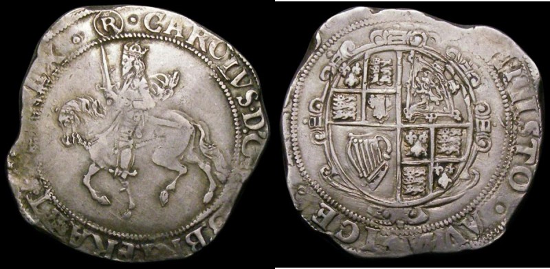 Halfcrown Charles I Tower Mint under Parliament, no ground, cruder workmanship, ...