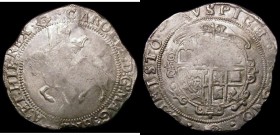 Halfcrown Charles I Tower Mint under Parliament, no ground, cruder workmanship, Group III, Type 3a3, S.2778 mintmark Eye, Near VF with weaker areas, o...