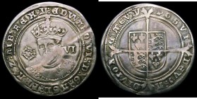 Sixpence Edward VI Fine Silver issue S.2483 Mintmark y About VF and creased, very little real wear and probably 'as made'