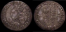 Sixpence Elizabeth I 1562 Milled issue, Large Broad Bust with elaborately decorated dress S.2596 mintmark Star VF with grey tone and some scratches in...