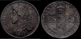 Crown 1687 TERTIO ESC 78, Bull 743 GVF/NEF toned, the surfaces show signs of tooling in the fields in the reverse angles, and in the obverse left fiel...