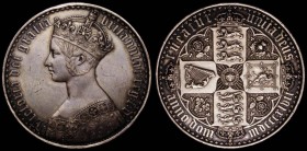 Crown 1847 Gothic UNDECIMO ESC 288, Bull 2571 NVF/VF the obverse once cleaned with some scratches, now retoned, in a London Mint Office box with certi...