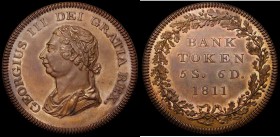 Dollar Bank of England 1811 Five Shillings and Sixpence Proof in copper Obverse K Reverse 5a, struck on a thin flan and weighing 22.41 grammes, ESC 20...