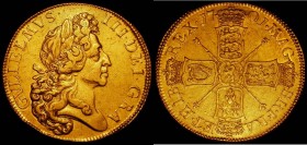 Five Guineas 1701 Fine Work S.3456 VF or slightly better, a bold middle grade example, a gentle edge bruise visible at 7 o'clock on the obverse, pleas...