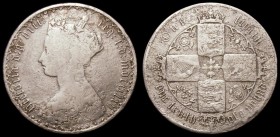Florin 1854 No Stop after date, as ESC 811A, Bull 2829 VG or better for wear, the flan corroded, weight 10.00 grammes, Very Rare in all grades