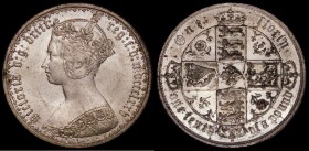 Florin 1875 ESC 844, Bull 2883, Die Number 74 UNC with original lustre, the reverse with a slightly speckled, but original toning, Gothic Florins seld...