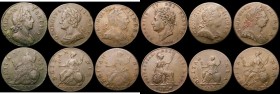 Halfpennies (5) 1699 Date in Exergue, Fine with some doubling to the obverse legend, 1747 GF/NVF, 1775 Contemporary Counterfeits (2) both of good styl...