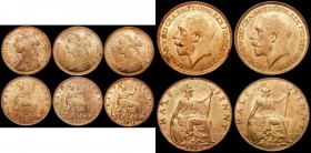 Halfpennies (5) 1887, 1891, 1893, 1923, 1925 First Head, all UNC with at least 50% lustre