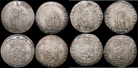 Netherlands (4) Overijssel Gulden (3) 1719 mintmark Crane after NITMIVR KM#63.2 Near Fine, 1722 2 over 1 mintmark Crane after NITMIVR type as KM#63.2 ...