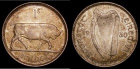 Ireland Shilling 1930 S.6627 About EF/EF with gold toning