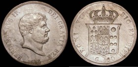 Italian States - Naples 120 Grana 1852 KM#370 NEF and lustrous with some contact marks