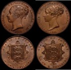 Jersey (2) 1/13th Shilling 1861 S.7001 EF/GEF with traces of lustre, 1/26th Shilling 1861 S.7002 GEF with traces of lustre and some thin scratches bel...
