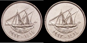 Kuwait 50 Fils AH1414 (1993) a double reverse Trial Piedfort with security edge, weight 8.93 grammes, EF, a highly unusual pieces and apparently unrec...
