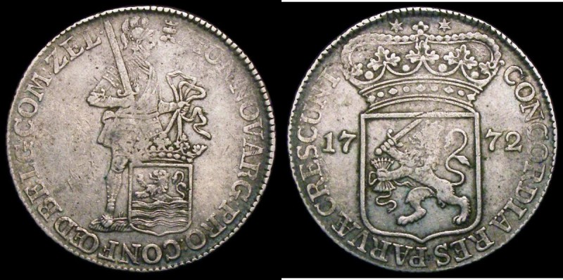 Netherlands - Zeeland Silver Ducat 1772 KM#52.4 Good Fine with some weaker areas