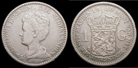 Netherlands Gulden 1910 KM#148 Fine/Good Fine the key date in this series