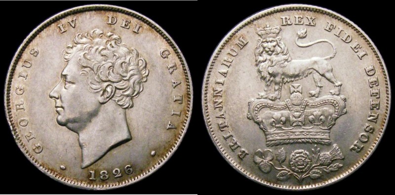 Shilling 1826 ESC 1257 EF with a hint of gold peripheral toning reverse