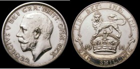 Shilling 1911 Proof ESC 1421, Bull 3800 UNC with some light hairlines, retaining much original brilliance