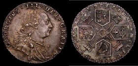 Sixpence 1787 Hearts ESC 1629, Bull 2190 GEF/AU with a most attractive colourful tone