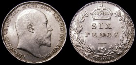 Sixpence 1906 ESC 1790, Bull 3602, UNC and lustrous, the obverse with a hint of golden toning, in an LCGS holder and graded LCGS 78, Ex-London Coins A...