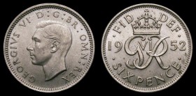 Sixpence 1952 Unc and graded 78 by CGS