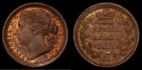 Third Farthing 1885 Peck 1937 aU with traces of lustre