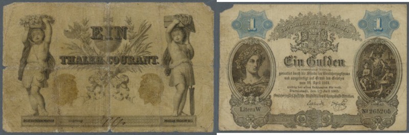 Deutschland - Altdeutsche Staaten. Hessen-Darmstadt, 1 Gulden, 1.7.1865, Preußen...
