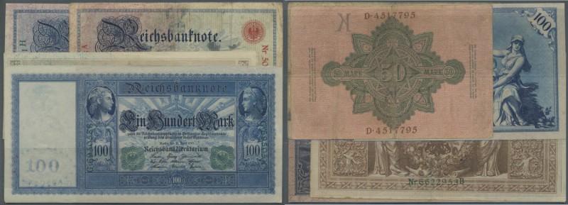 Deutschland - Deutsches Reich bis 1945. Kleines Lot mit 7 Banknoten Kaiserreich ...