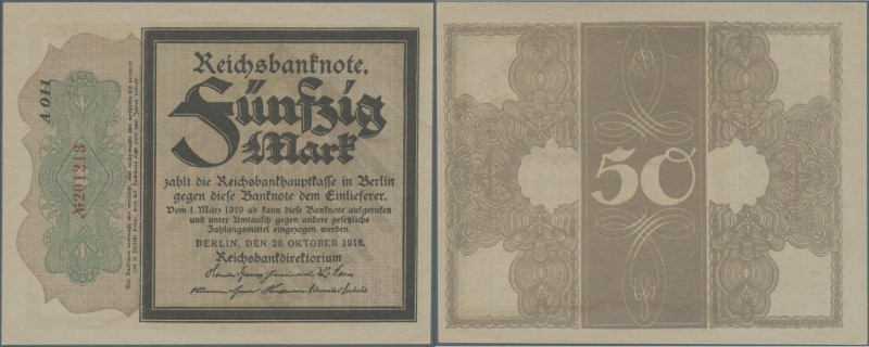 Deutschland - Deutsches Reich bis 1945. 50 Mark 1918 ”Trauerschein”, Ro.56e in n...