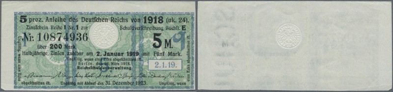 Deutschland - Deutsches Reich bis 1945. Zinskupon der Kriegsanleihe 1918, Serie ...