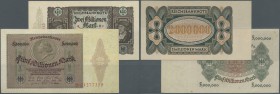 Deutschland - Deutsches Reich bis 1945. 2 Millionen und 5 Millionen Mark 1923, Ro.88, 89 in gebraucht bis kassenfrisch: F+/UNC (2 Banknoten) // pair w...