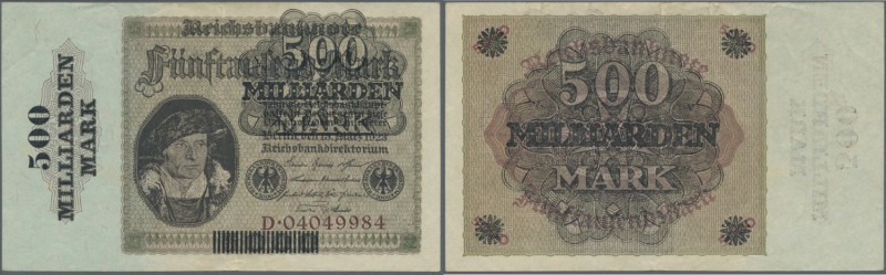 Deutschland - Deutsches Reich bis 1945. 500 Milliarden Mark 1923 Überdruck auf 5...