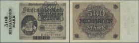 Deutschland - Deutsches Reich bis 1945. 500 Milliarden Mark 1923 Überdruck auf 5000 Mark, Ro.121a in gebrauchter Erhaltung mit einigen Knicken und Fal...