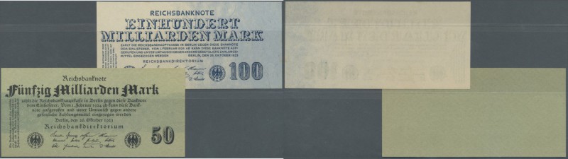 Deutschland - Deutsches Reich bis 1945. 50 und 100 Milliarden Mark 1923, Ro.122a...