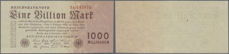 Deutschland - Deutsches Reich bis 1945. 1 Billion Mark 1923, Ro.126b in kassenfr...