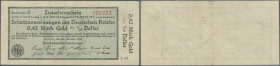 Deutschland - Deutsches Reich bis 1945. 0,42 Mark Gold = 1/10 Dollar 1923, Ro.139a, gebrauchte rhaltung mit mehreren Knicken und Flecken auf der Rücks...