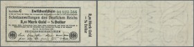 Deutschland - Deutsches Reich bis 1945. Zwischenschein der Schatzanweisung der Reichsbank zu 2,10 Mark Gold 1923, Ro.141 in leicht gebrauchter Erhaltu...